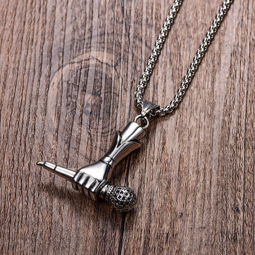 ❤️Fashion Chain Microphone Hand Necklaces, N90201P139